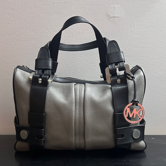 Michael Kors Black and Gray Duffel Bag